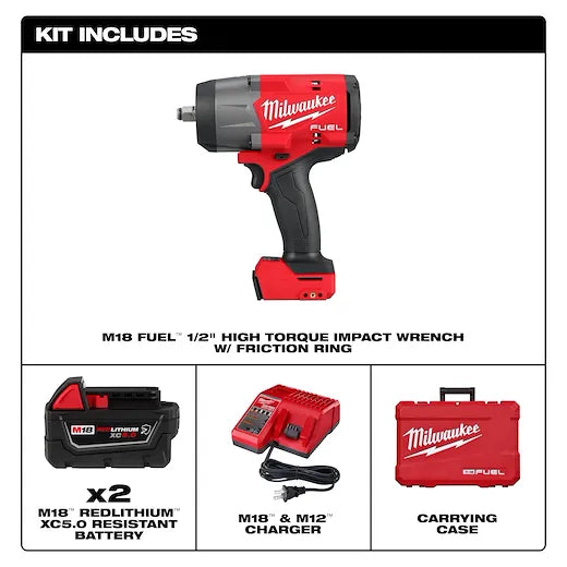 M18 FUEL 1/2" High Torque Impact wrench w/ Friction Ring Kit