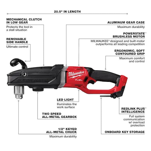 M18 FUEL SUPER HAWG™ 1/2" Right Angle Drill